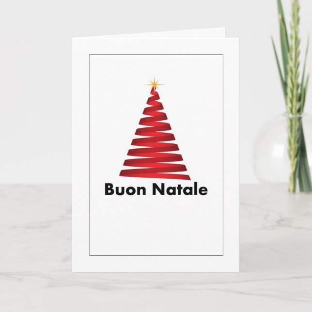 De Agradecimento Buon Natale Albero Cartão Saudação Italiano (Frente)