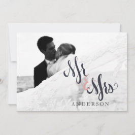 De Agradecimento Caligrafia Sr. e Sra. Wedding Obrigado Cartão com 