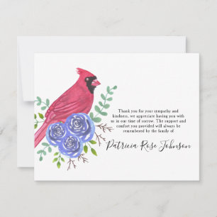 De Agradecimento Cardinal Red Bird Funeral Obrigado Nota Cartão