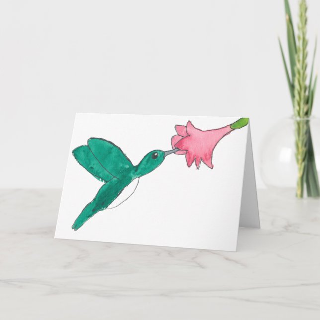 De Agradecimento Cartão Beija-flor (Frente)