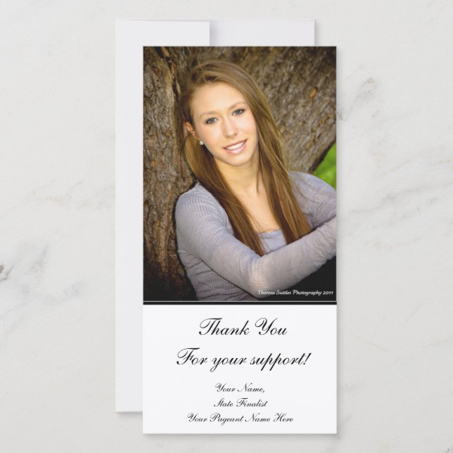 De Agradecimento cartão com fotos do Pageant "Obrigado" (Frente)