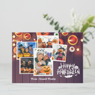 De Agradecimento Cartão com fotos Feliz da Família Halloween