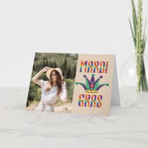 De Agradecimento Cartão com fotos Personalizado Mardi Gras