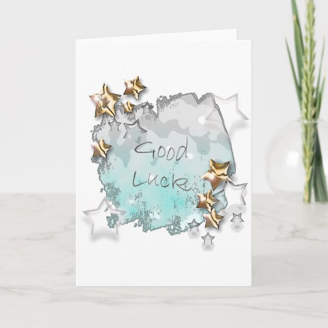 De Agradecimento Cartão da boa sorte - estrelas afortunadas (Frente)