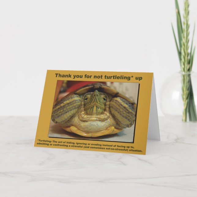 De Agradecimento Cartão da tartaruga (Frente)