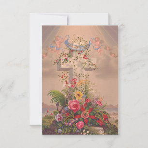 De Agradecimento Cartão Devocional Cruz Floral em Flor