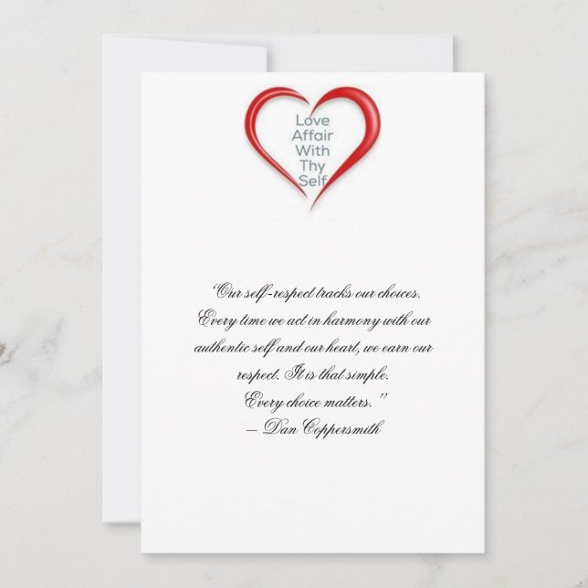 De Agradecimento Cartão do amor-próprio (Frente)