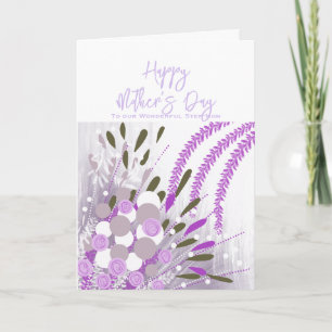 De Agradecimento Cartão do Dia das Mães com Flores Abstratas para M