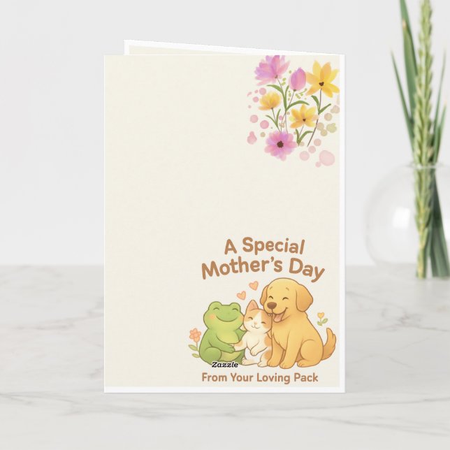 De Agradecimento Cartão do Dia das Mães Kawaii - Da Caixa (Verso)