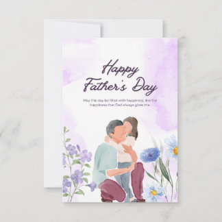 De Agradecimento Cartão do Dia dos Pais em Aquarela - Personalizado