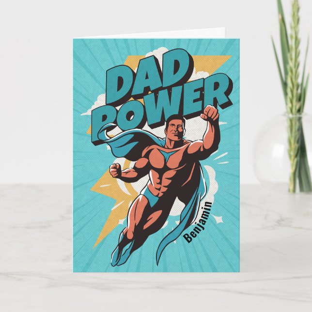 De Agradecimento Cartão do Dia dos Pais Personalizado Poder do Papa (Frente)