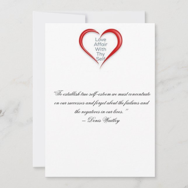 De Agradecimento Cartão do incentivo do amor do auto (Frente)