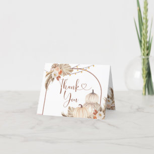 De Agradecimento Cartão Dobrado Boho Rustic Pumpkin Fall in Love