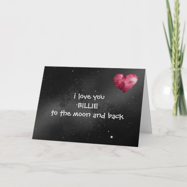 De Agradecimento Cartão dobrado Personalizado Amor Você até à Lua (Frente)