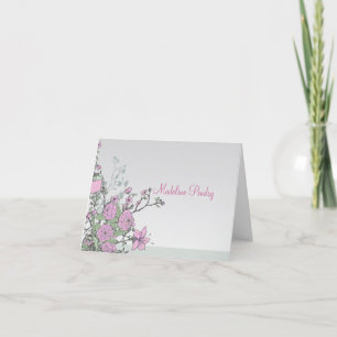 De Agradecimento Cartão dobrado personalizado Dahlias e lírios