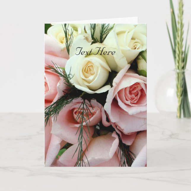 De Agradecimento Cartão dos rosas do casamento (Frente)