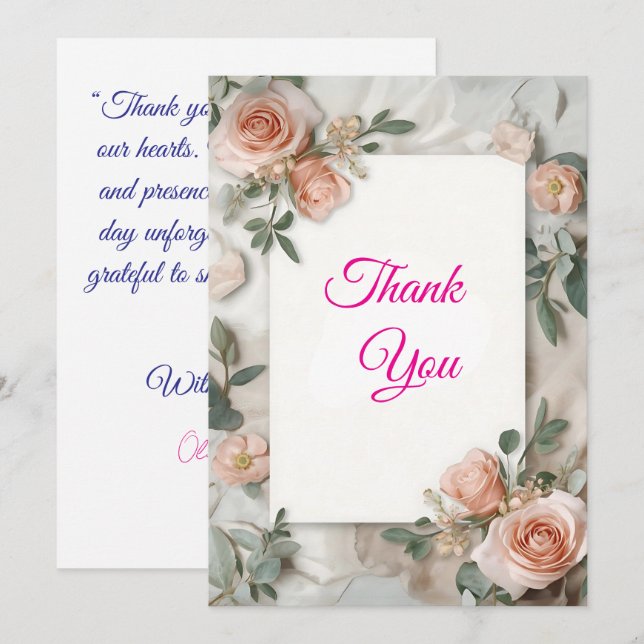 De Agradecimento Cartão Elegance Elegance Elegance EverBloom (Frente/Verso)