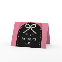 Cartão Feliz Dia das Mães Rosa Dourado Preto