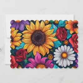 De Agradecimento Cartão Floral Flor Vibrante - Girassóis, Ro
