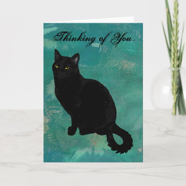 De Agradecimento Cartão Gato Preto (Frente)