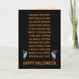 De Agradecimento Cartão Halloween Anagrams