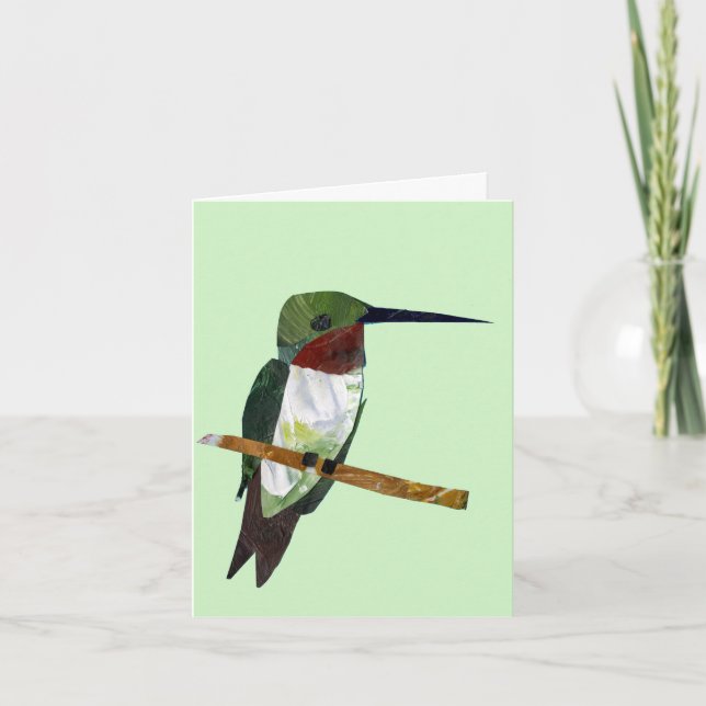 De Agradecimento Cartão Hummingbird verde-claro (Frente)