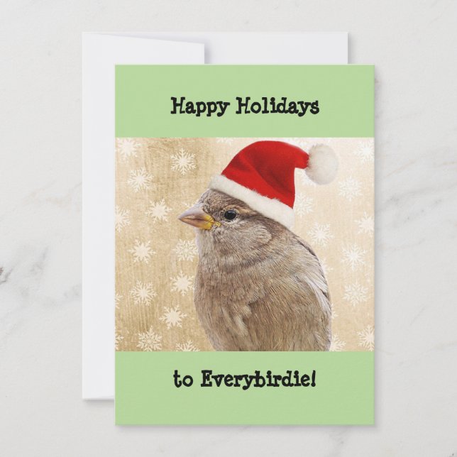 De Agradecimento Cartão liso do feriado com passarinho do papai (Frente)