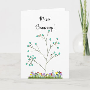 De Agradecimento Cartão Merci Beaucoup Blossom Tree e Flowers