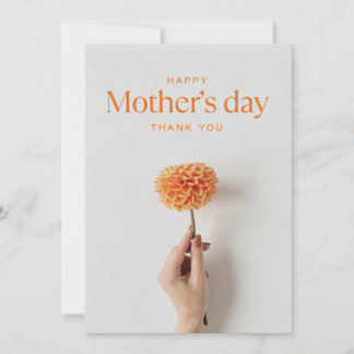 De Agradecimento Cartão minimalista branco e laranja