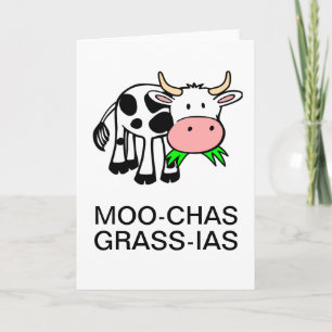 De Agradecimento Cartão Moo-chas Grass-ias (Muchas Gracias)