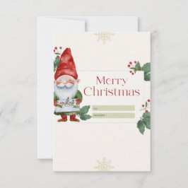 De Agradecimento Cartão Natal Watercolor Santa Claus (Não Foto)