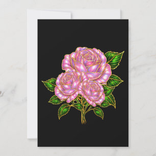 De Agradecimento Cartão Nota em Branco com Linda Rosa Rosa