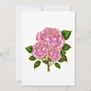 De Agradecimento Cartão Nota em Branco com Linda Rosa Rosa