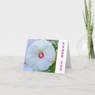 DE AGRADECIMENTO CARTÃO "OBRIGADO" PERSONALIZÁVEL/HIBISCUS BRANCO