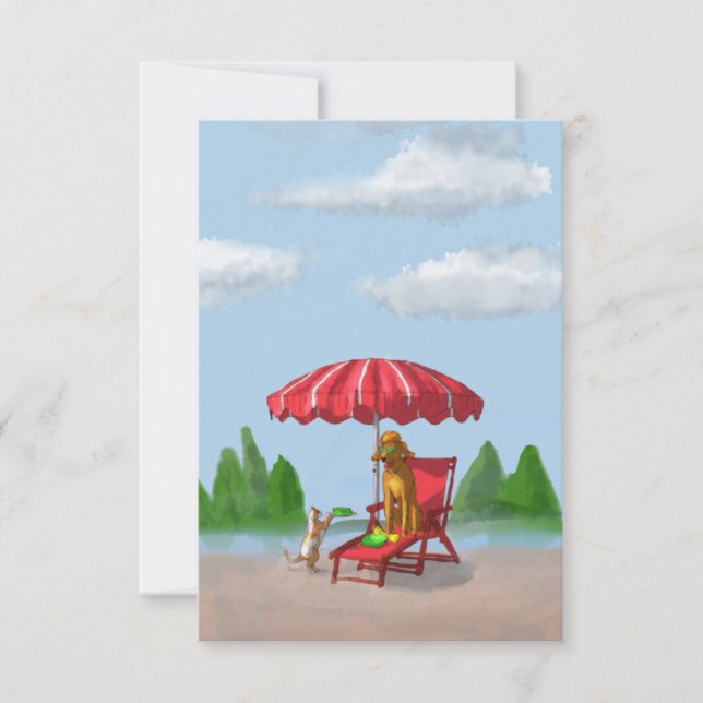 De Agradecimento Cartão para Servidores Cat e Poodle Note (Frente)