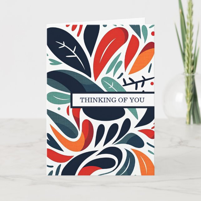 De Agradecimento Cartão "Pensando em Você" com Mensagem Sensível (Frente)