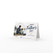 Cartão personalizado do Dia dos Pais com pesca
