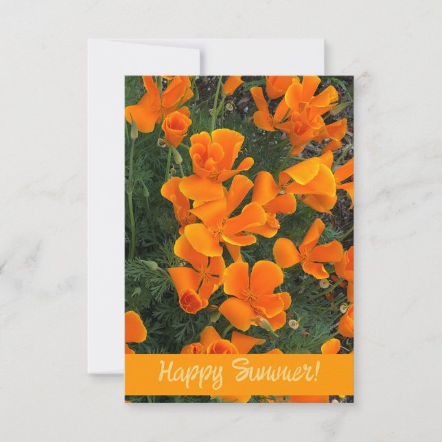 De Agradecimento Cartão personalizável com flores laranja (Frente)