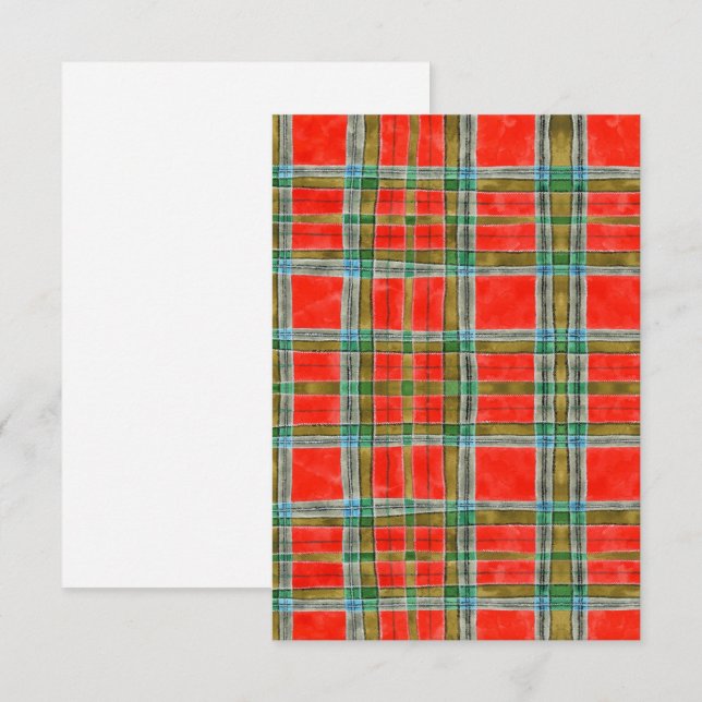 De Agradecimento Cartão Plano MAC BAIN TARTAN 3.5x5 (Frente/Verso)