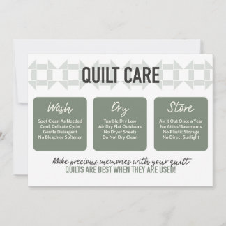 De Agradecimento Cartão Quilt Care - Design moderno - Verde Sage