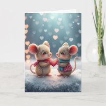 Cartão Romântico do Rato 