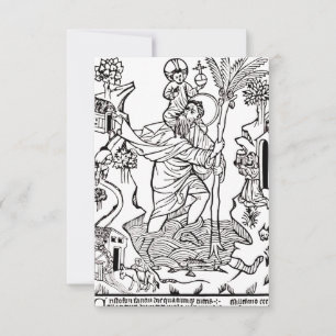 De Agradecimento Cartão Santo Cristóvão Gravura Sagrada