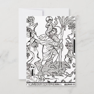 De Agradecimento Cartão Santo Cristóvão Gravura Sagrada