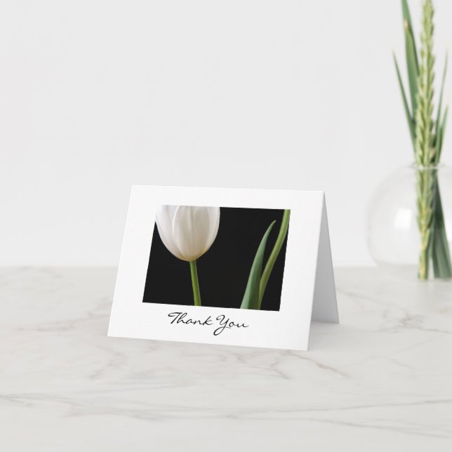 De Agradecimento Cartão Tulipa Branca (Frente)