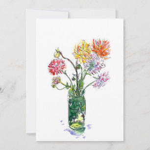 De Agradecimento Cartão vazio (flores da dália)