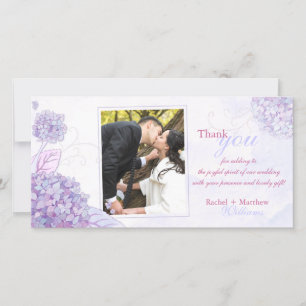 De Agradecimento Casamento Clássico Hydrangeas Obrigado Cartão com
