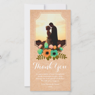 De Agradecimento Casamento Floral Obrigado Cartão com fotos Flores