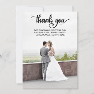 De Agradecimento Casamento Moderno Obrigado Cartão com fotos Pre
