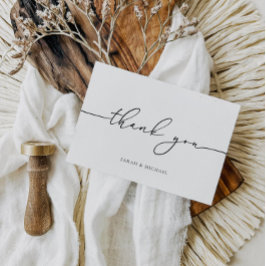 De Agradecimento Casamento Moderno Obrigado Cartão Minimalista
