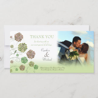 De Agradecimento Casamento Obrigado Cartão com fotos Dahlia Garden
